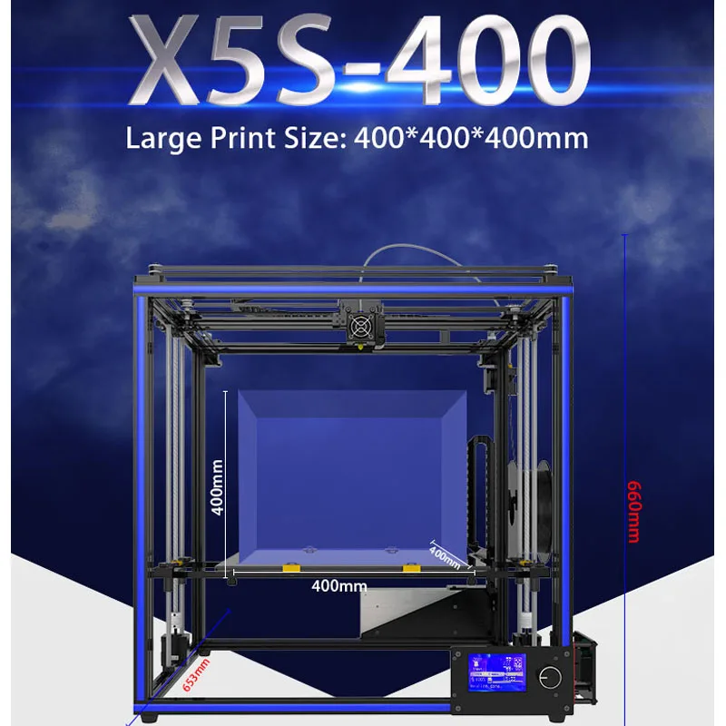 

Tronxy 3D Printer X5S-400 Big Size print 400*400*400 hotbed Reprap Full Acrylic Assembly DIY 3D Printer Kit With PLA filament