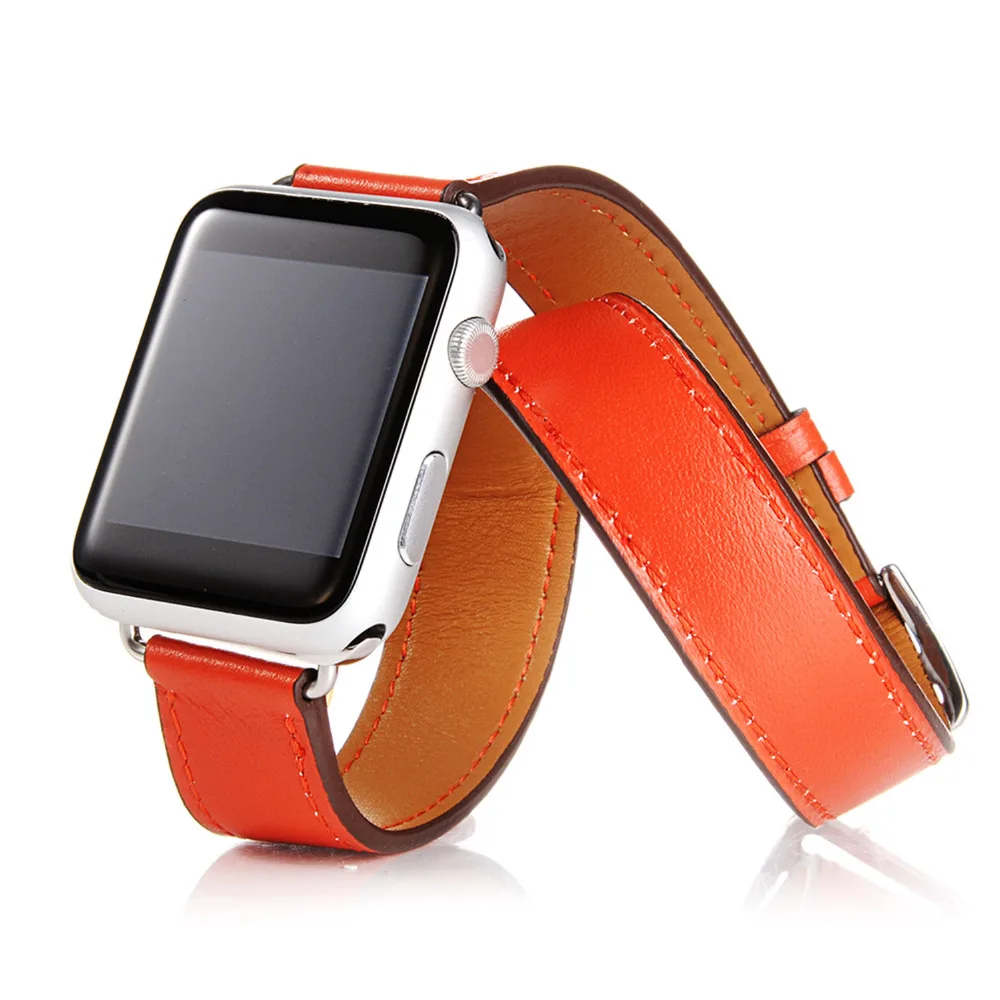Ремешок из натуральной кожи для apple watch 4 band iwatch series 5 4 3 2 correa apple watch 42 мм 38 мм 44 мм 40 мм двойной тур ремешок для часов