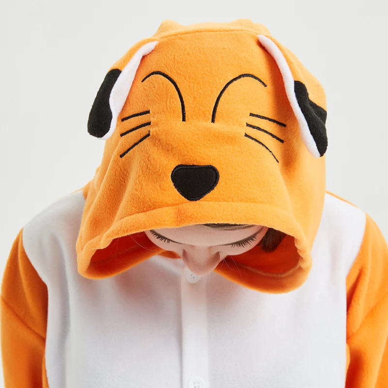 orange fox onesie pajamas