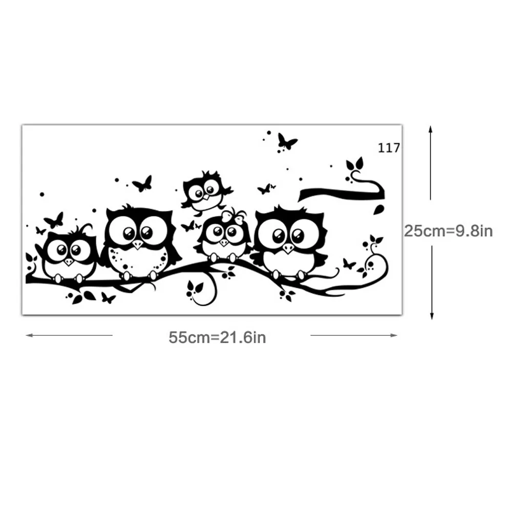 Стикеры на обои-дерево, животные, спальня, Сова, Бабочка, наклейка на стену, домашний декор, гостиная, бабочка для детской комнаты, vinilos paredes 20