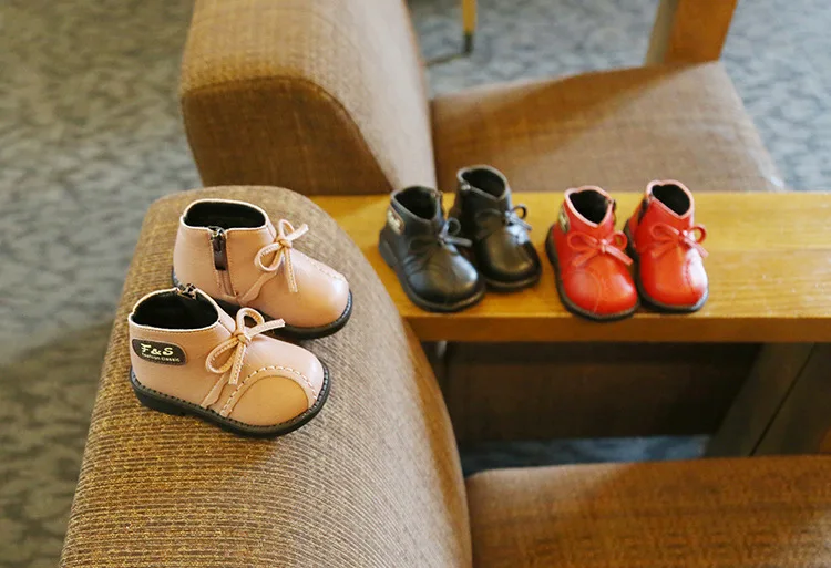 Новые зимние ботинки для маленьких девочек, детские зимние ботинки, обувь для малышей, мягкая теплая подкладка из флиса