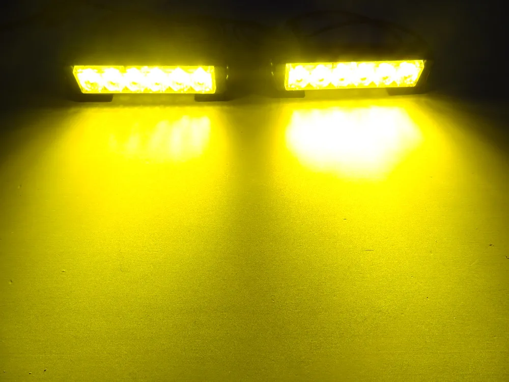 1 комплект 2x 6LED 12 Вт высокой мощности стробоскоп свет пожарный мигающий полицейская сигнальная лампа пожарная вспышка автомобиль грузовик белый Янтарный красный 09011