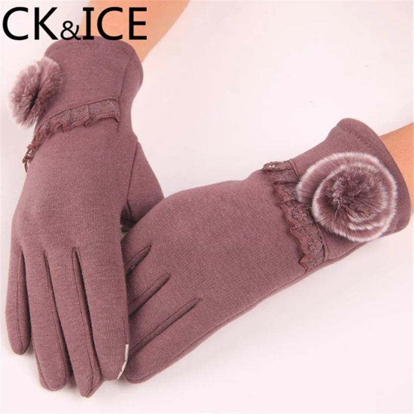 Buy CK&ICE Fashion Women's Pink Winter Cashmere Gloves