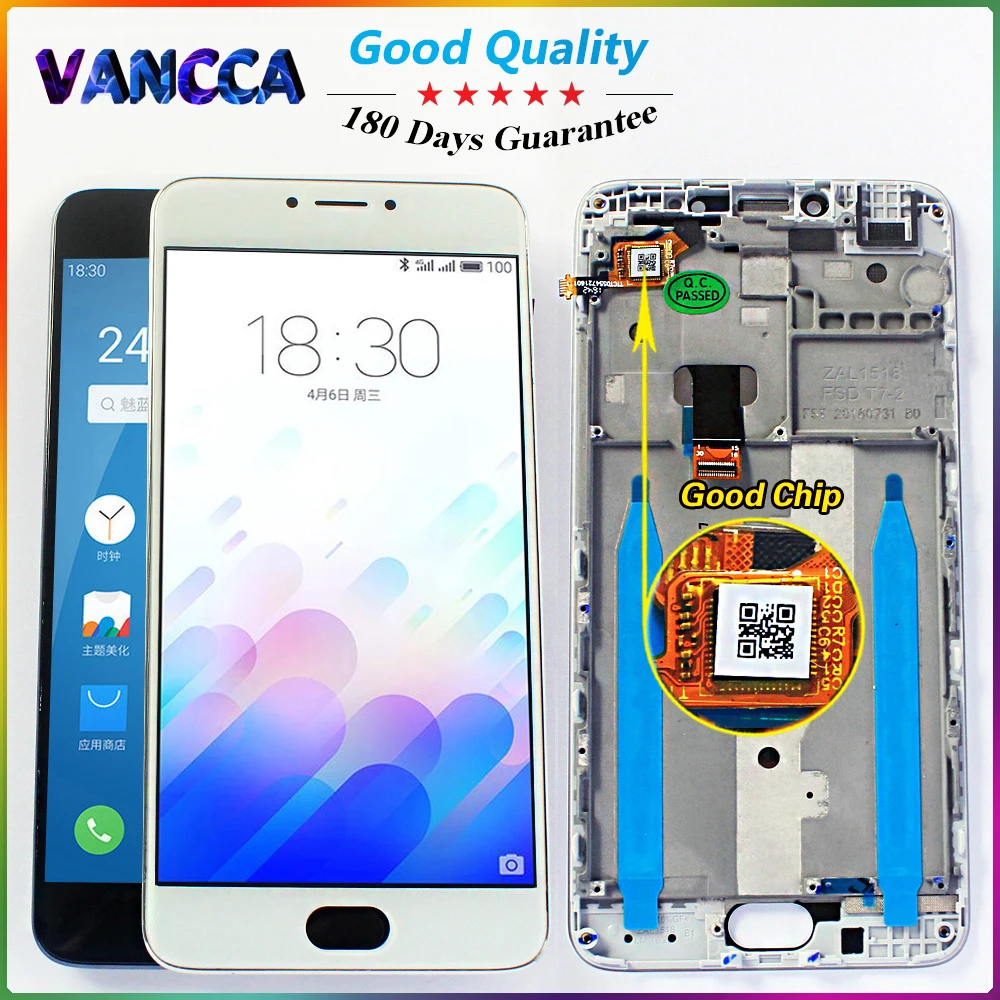 

Vancca 5.5 inch LCD Display For Meizu M3 Note L681H (Not M681H) touch screen 1920*1080 Digitizer Assembly Frame with Free Tools