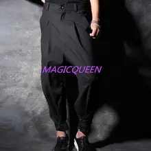 Европа и США Весна и осень большие размеры юбка подчеркивающая индивидуальность брюки низкосортные шаровары мужские черные брюки/27-40