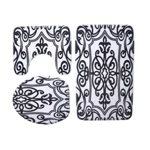 3 шт./компл. классический черно-белый геометрический узор для Ванной туалетные коврики коврик для ванной утолщенный 1,2 см