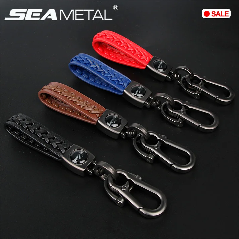 

Car Styling Keychain Leather+Metal Braid Auto Key Ring Holder Housekeeper Accessories For Mazda Ford Toyota BMW Audi Hyundai KIA