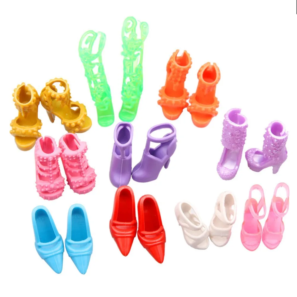 40 Pairs /4 Lots Fashion Doll Shoes Heels Sandals For Barbie Dolls