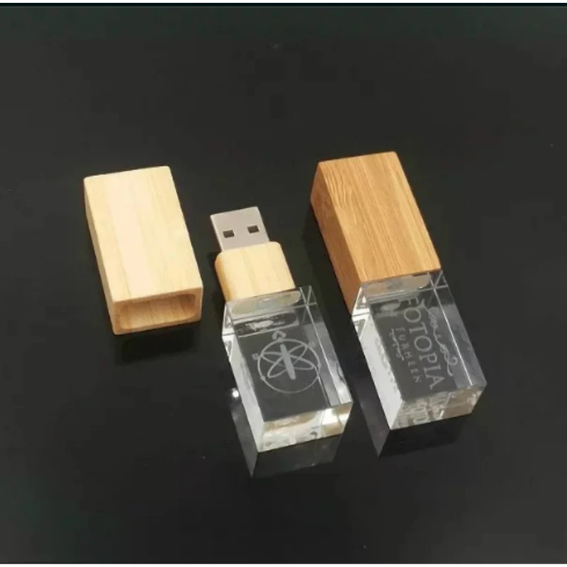 Креативный Пользовательский логотип Деревянный Кристалл USB 2,0 флеш-накопитель 4 ГБ 8 ГБ 16 ГБ 32 ГБ свадебный подарок флешка