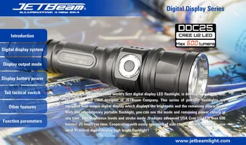 

Free Shipping Original JETBEAM DDC25 Cree XM-U2 LED 600 lumens flashlight daily torch Compatible with 18650 battery