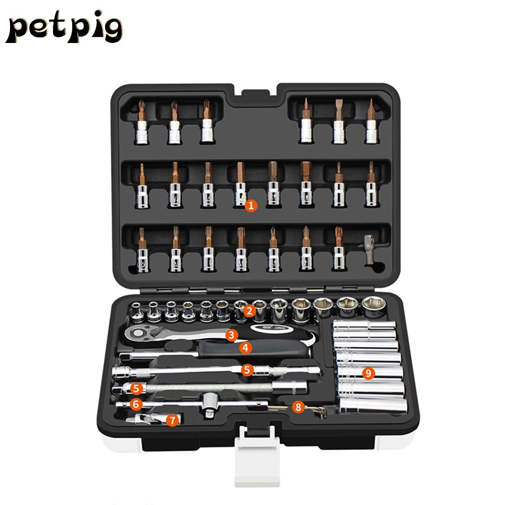 

Multitool Set of Tools for Cars DIY Auto Car Repair Hardware Tools with Drive Socket Set Ratchet Wrench Tool for Car Repair
