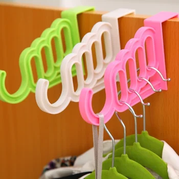 

5 Hole Racks Foldable Clothes Hanger Drying Rack Bathroom Door Durable Plastic Hook Organizer -30