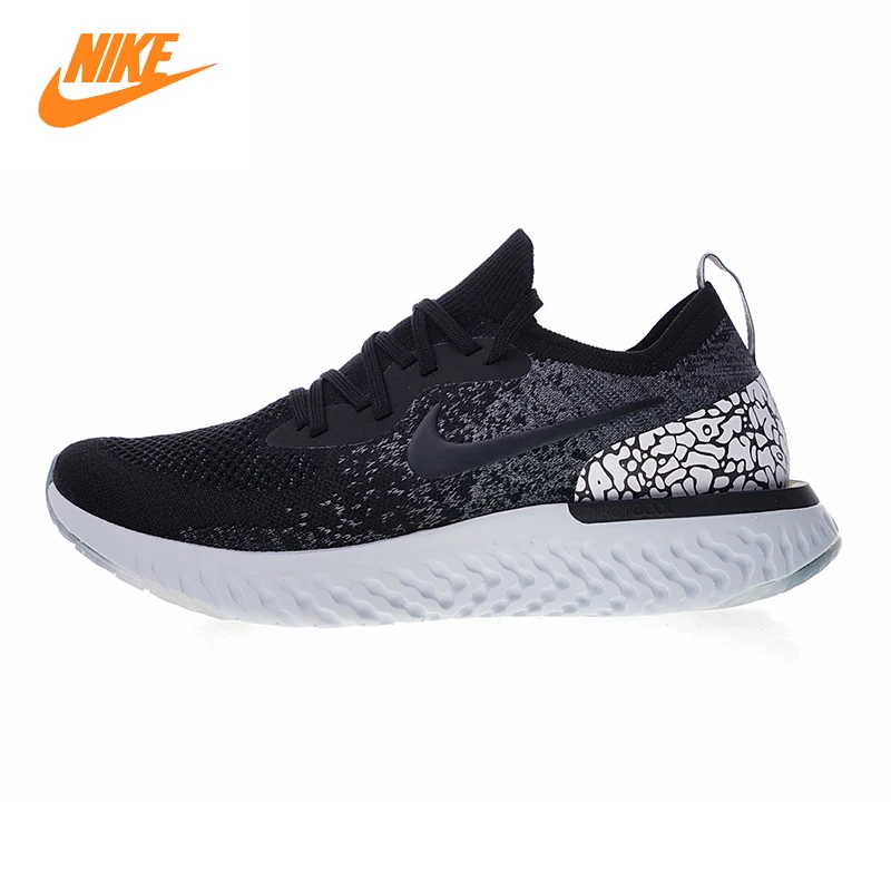 

Nike Epic React Flyknit Men and Women Running Shoes, Black, Breathable Lightweight Wear-resistant AQ0067 991