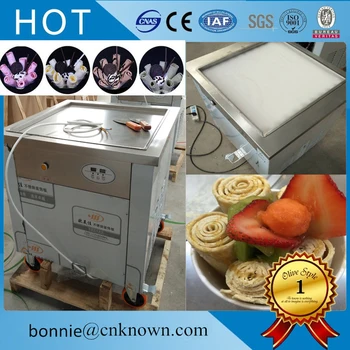 

High quality one square pan fried ice cream roll maker/thailand rolled fried ice cream making machine