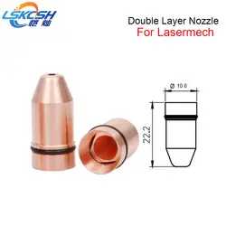 10 шт./лот Бесконтактный Nozzle-0.100 ''2.5 мм двойной слой для волокна lasercut/LVD/Лазерный меч лазерный машины для резки