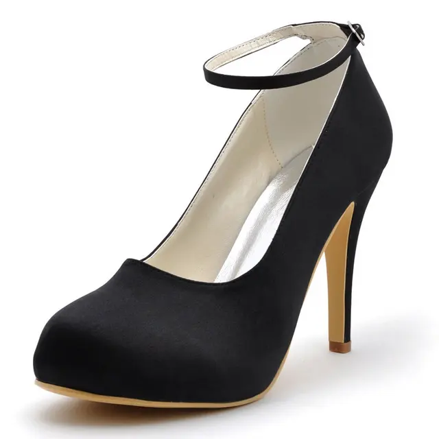 EP11049 IP Women Shoes High Heel Ankle strap Pumps Navy Blue Bride ...