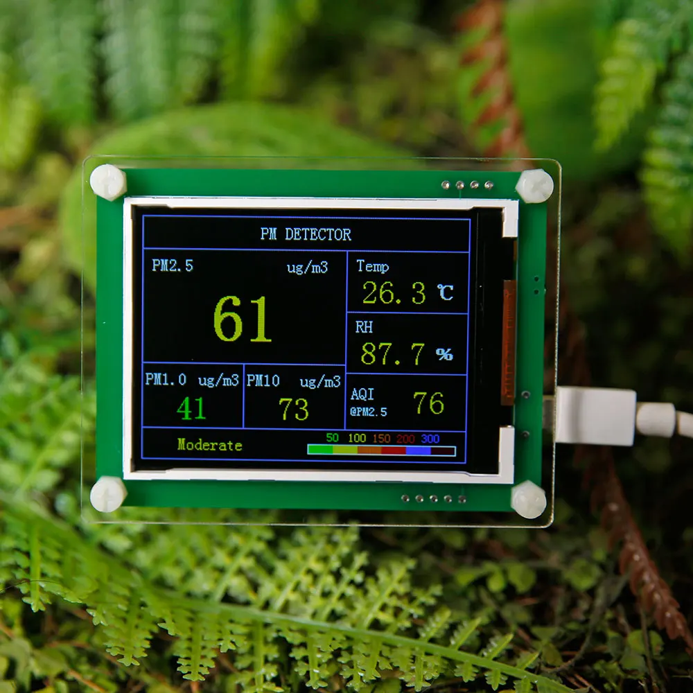 

2.8" Car PM2.5 Detector Tester Meter Air Quality Monitor Home Gas Thermometer Particle Matter, Particle Number #Sep.07