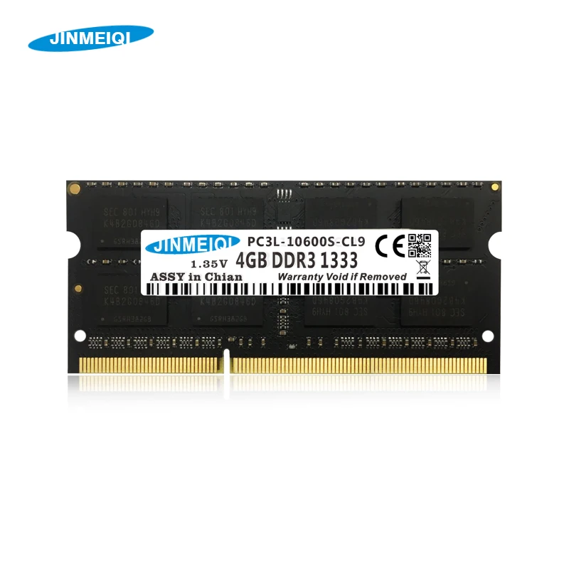 

DDR3 4GB 1333Mhz 1600Mhz Laptop SO-DIMM Notebook RAM 204Pin PC3L Memoria 1.35v JINMEIQI