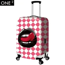 ONE2 design newest lip printing luggage cover, colorful and cute luggage protective covers for 26inch luggage covers