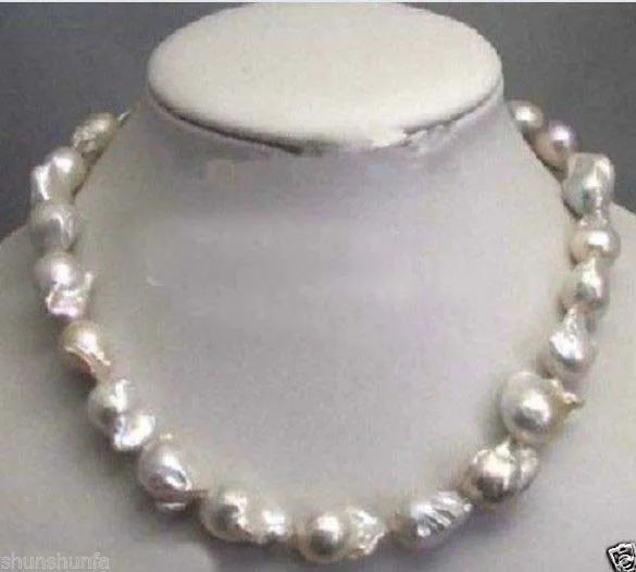 FREE SHIPPING>>@> very good Natural Large 15-23mm White Unusual Baroque Pearl Necklace disc Clasp 18 FREE SHIPPING>>@> very good Natural Large 15-23mm White Unusual Baroque Pearl Necklace disc Clasp 18