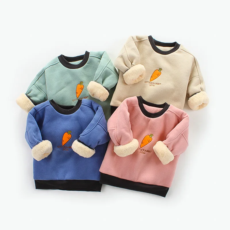 Baby Boy Sweatshirt Winter Thickening Warm Pullover Long Sleeve 100