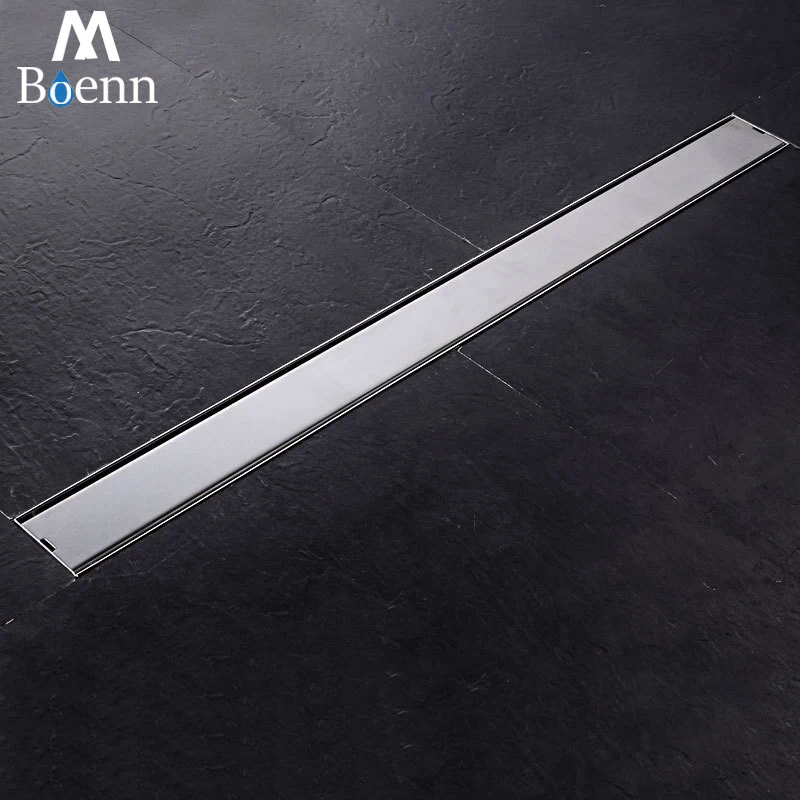 800mm Square 304 Stainless Steel Long Linear Floor Drains Grate Bathroom Shower Drain Ground Waste Water Rapid Drainage Brushed