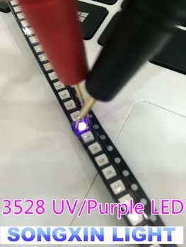 

SMD led diode free shipping 500pcs 3528/1210 purple/uv smd/smt plcc-2 high quality ultra bright light-emitting diodes