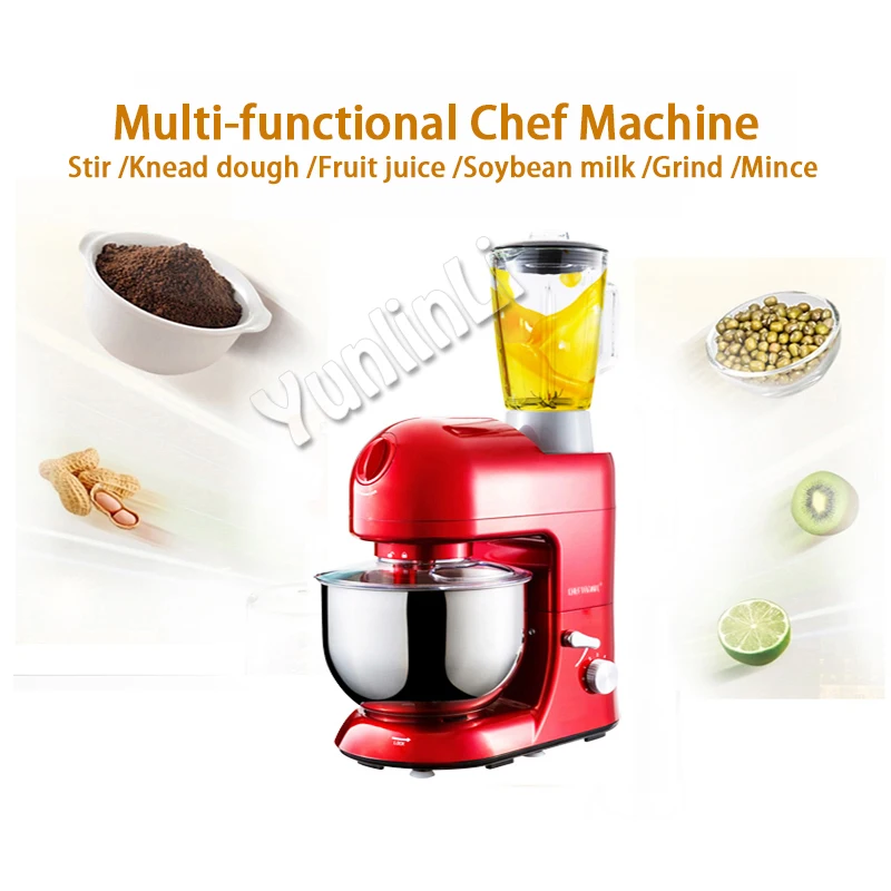 

220V Home multi-functional chef machine 5L large-capacity mixing bowl stir/dough kneading/fruit juice/grind/mince machine
