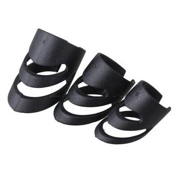 

Yibuy 3x Plastic Stringed Finger Picks Finger Ring Cover for Harp Banjo Black