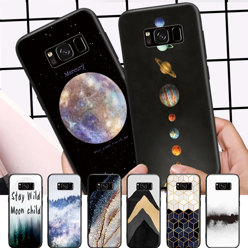 

Mountain Forest Illusion Moon Star Pattern For Xiaomi A1 5X RedMi 4A 4X 5 Plus Huawei Honor 6X 7X P8 P9 P10 P20 Lite Hard Phone
