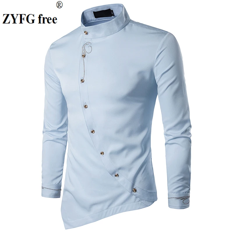 Male Casual t shirt New Arrivals fashion Oblique Button