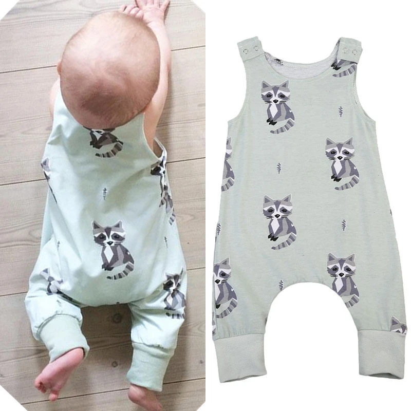 2017 New Baby Boys Rompers Boy Cotton Harem Jumpsuits Toddler Summer