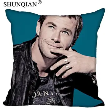 

New Home pillow Cover 18x18 Inch Chris Hemsworth Pillowcase Zippered Two Sides Print Cuatom pillow cases Housse de Coussin
