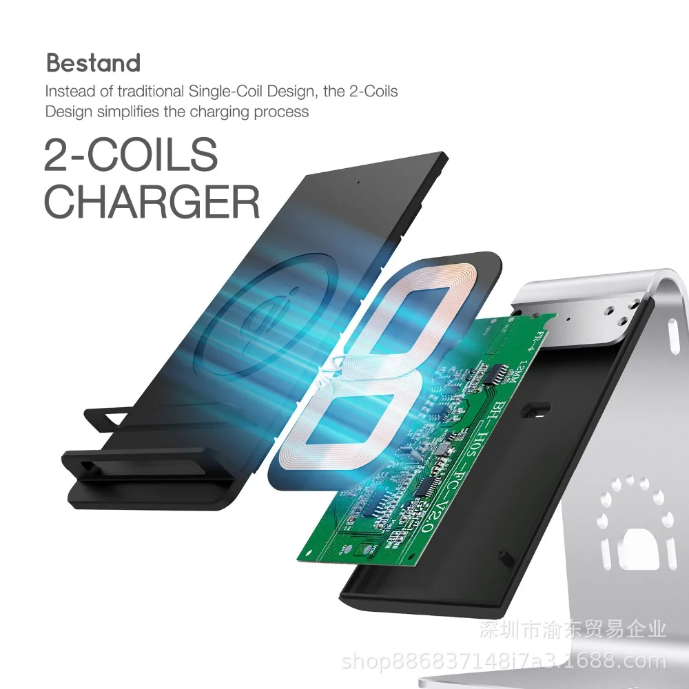 

100% For iPhone X XS XR 10W Fast Charging USB Qi Wireless Charger For samsung Galaxy wireless fast charger for card holder