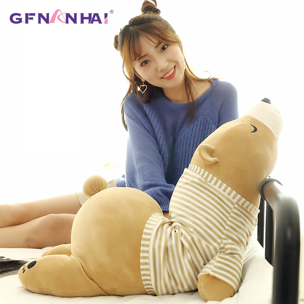 

1pc 35-70CM Kawaii Dressing Polar Bear Plush Doll Baby Soft Stuffed Wearable Sleeping Bear Pillow Animal Plush Toy Kids Gifts