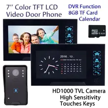 Envío libre! 7 “LCD Video de La Puerta Teléfono 8 GB 2x Monitor HD Cámara de Intercomunicación Timbre Seguridad Para El Hogar