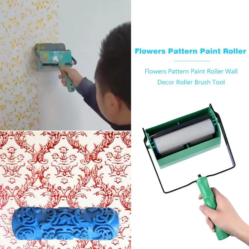 5 дюймов одиночный/двойной цвет цветочный узор краски ролик стены украшения краски ing машина для стены ролик кисти инструмент