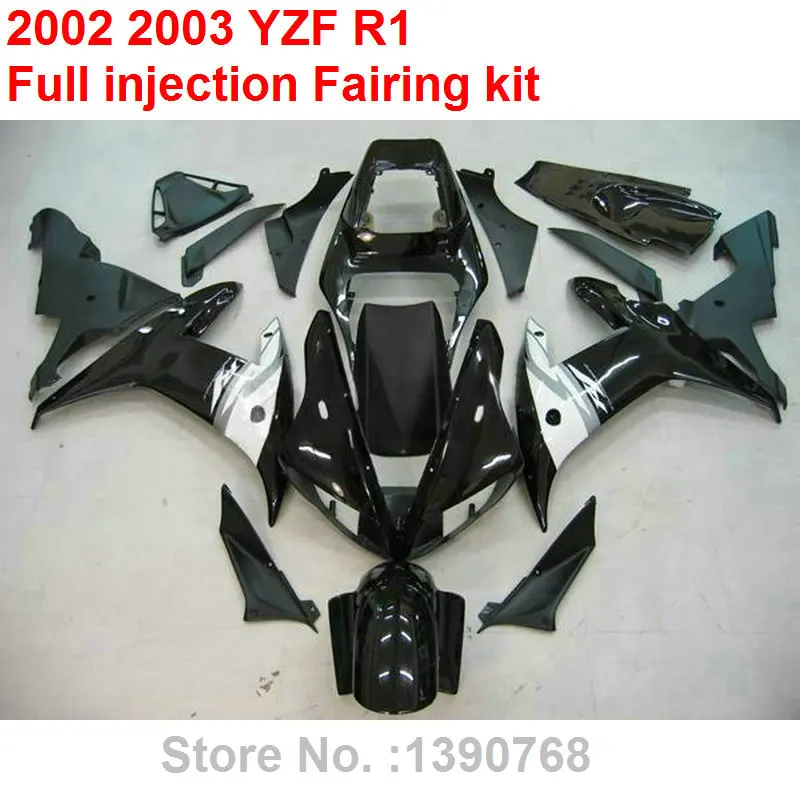 

Injection molding fairings for YAMAHA R1 02 03 black white bodywork parts fairing kit YZF R1 2002 2003 XF40