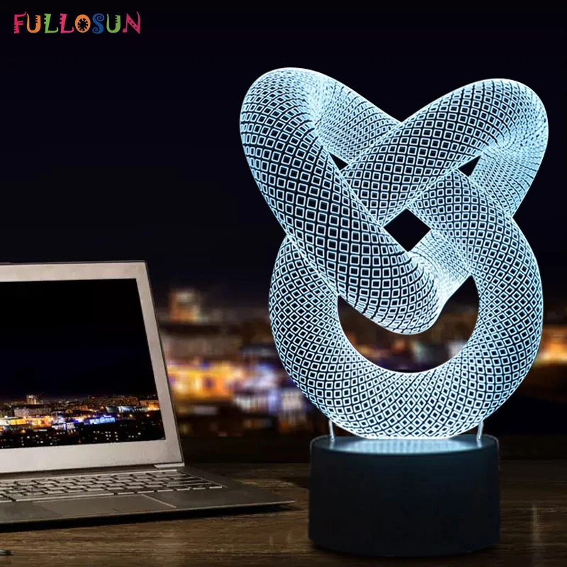 FS-2876 Современные Новое поколение удивительные 3D светодиодный настольная лампа-стол или ночной Светильник 3 зажимами