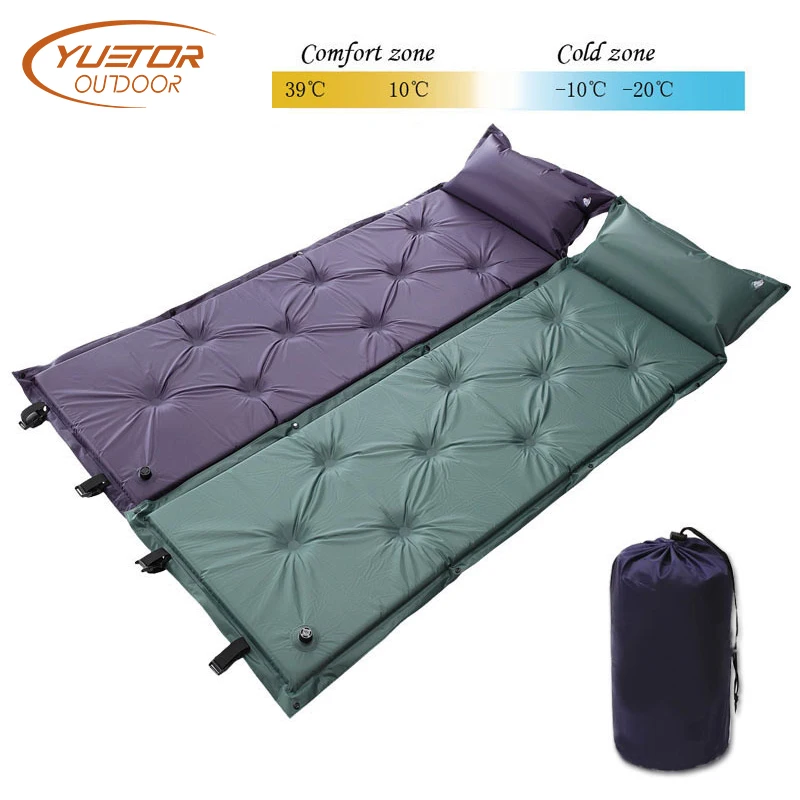 

YUETOR OUTDOOR Camping Air Mattress Splicing Double Sleeping Pad Self Inflatable Mattress Multi Moistureproof Camping Mat