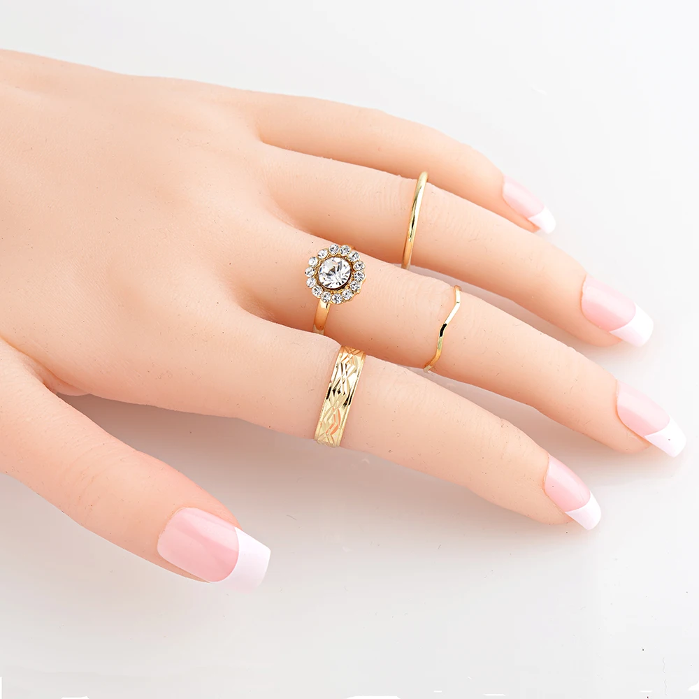 Женское серебряное кольцо регулируемое на палец 4 шт./компл. 2019|silver ring jewelry|ring