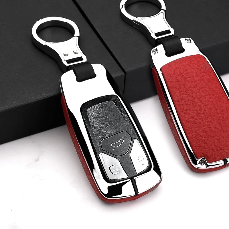 

High Quality Car Keychain Case Holder Wallet Pocket For Audi TT A7 A4 A4L 8S B9 Q5 Q7 A6 A8 FOB Smart Key Cover Accessories