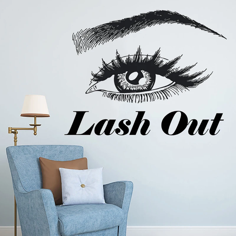 Vinyl Wall Sticker Lash Out Mural Eyebrows Beatuy Salon Wall Decals