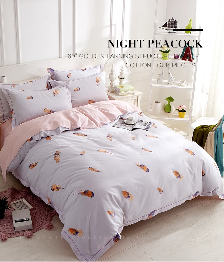 Mr 7 Night Peacock 100 Cotton 4 Bedding Sets Sheet Pillowcase