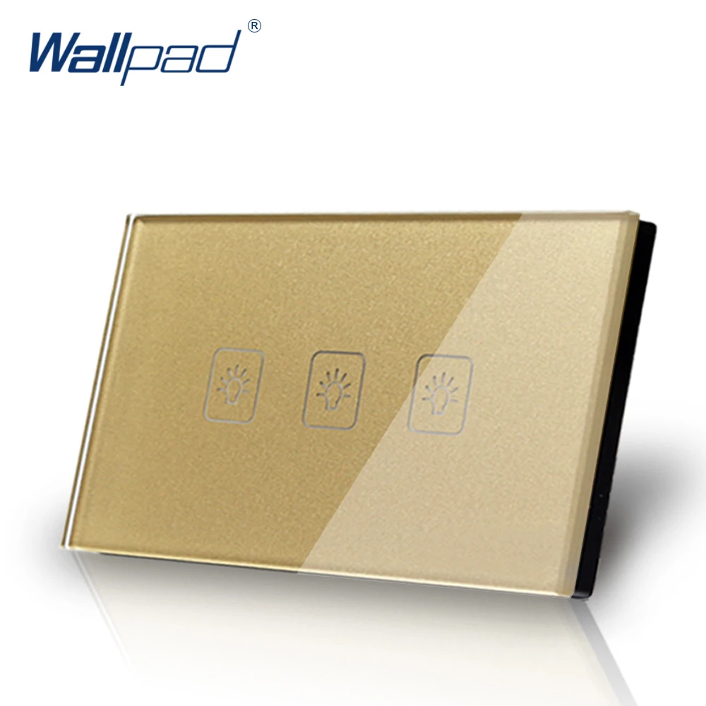 3-х клавишный 1-позиционный светодиодный индикатор Wallpad Glod сенсорный
