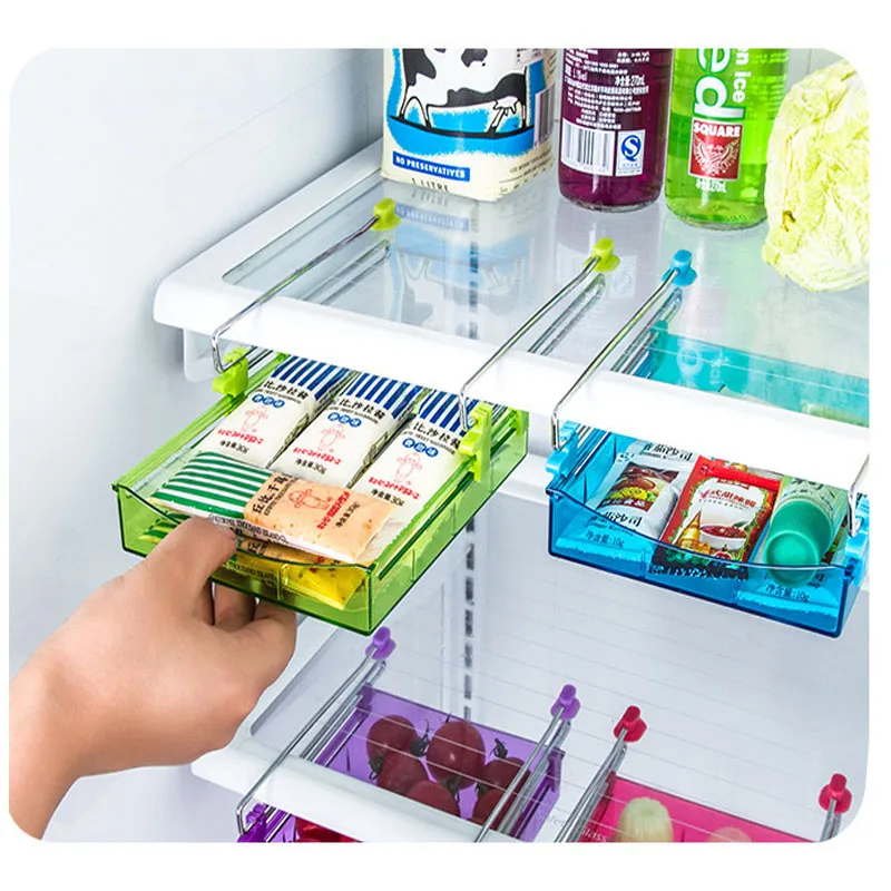 

Kitchen Refrigerator Storage Box Food Container Fresh Spacer Layer Storage Rack Pull-out Drawers Fresh Sort Organizer