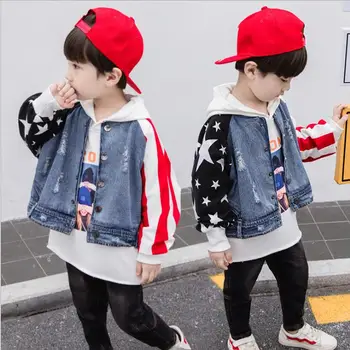 

BOYS Denim Jackets For Boys Autumn Trench Children's Clothing 2-7Y Ultra short coat Windbreaker Baby Kids Jeans Coats