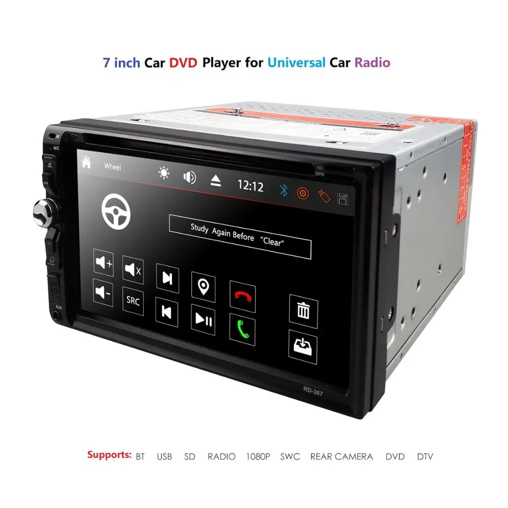 

HIZPO Universal 7 Inch 2 din Car DVD player Radio RDS Bluetooth Camera Map card Steering wheel control Mirror link DAB+ OBD2 DVR
