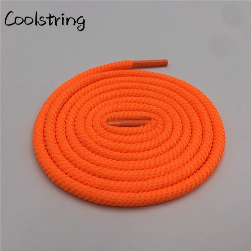 Coolstring яркие цвета 5 мм Спиральные круглые полиэфирные шнурки Новинка спортивные шнурки для альпинизма Баскетбольная обувь шнурки - Цвет: 983	Fluo Orange Yell