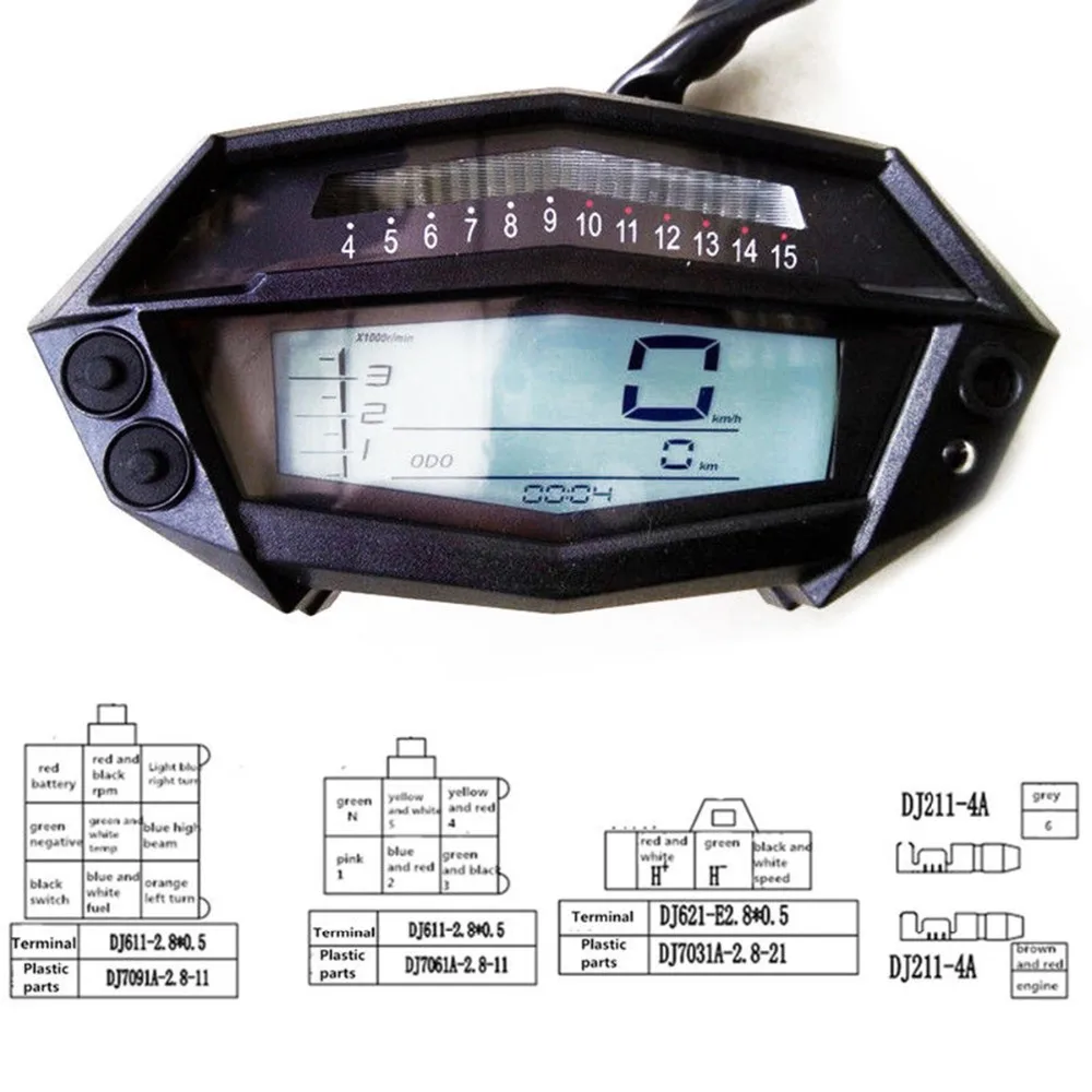 Универсальный спидометр для мотоцикла одометр спидометр techometer датчик Скорость ЖК-дисплей Экран для 1-4 года цилиндры для Kawasaki Z1000 всех мотоциклов